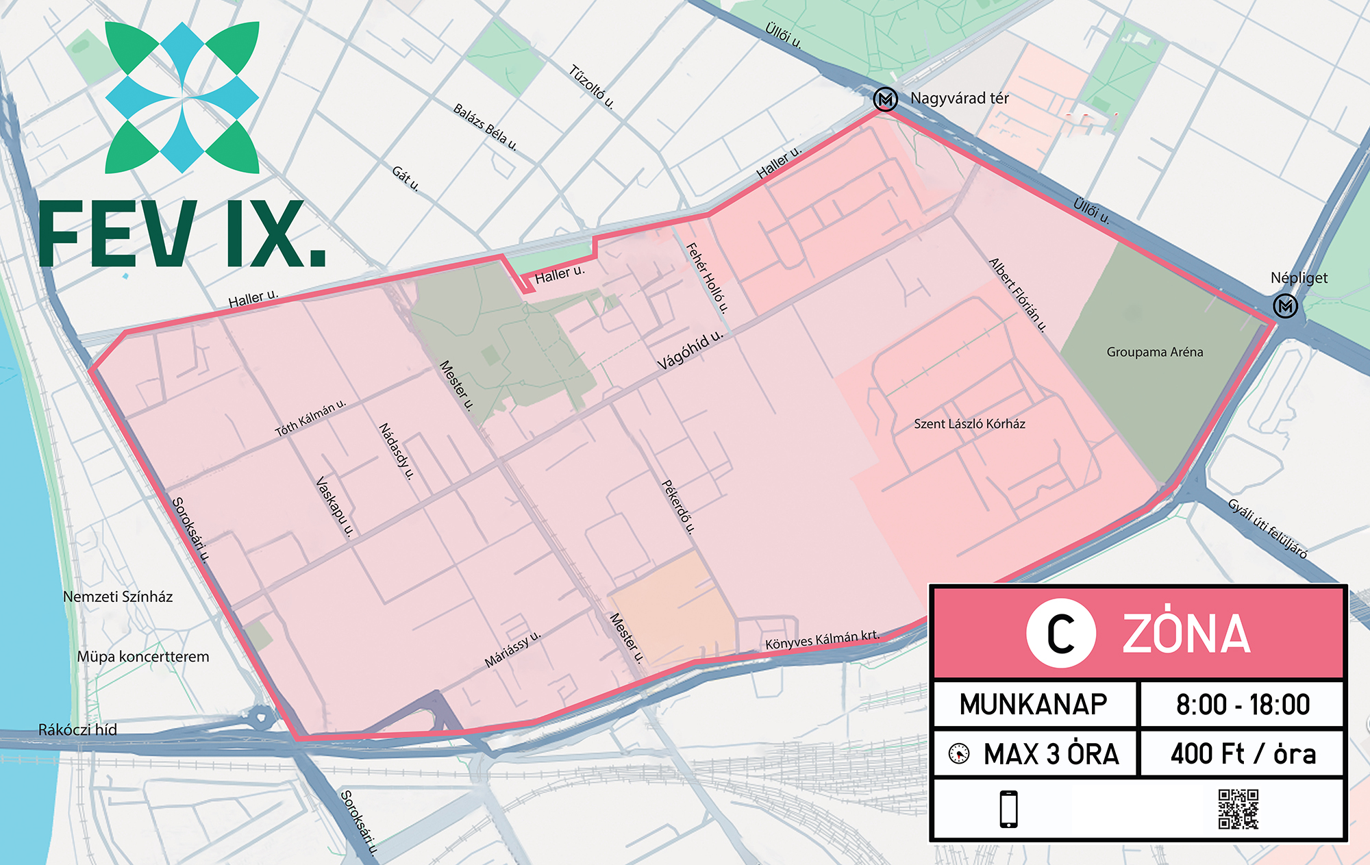C Ferencvárosi parkoló övezet C